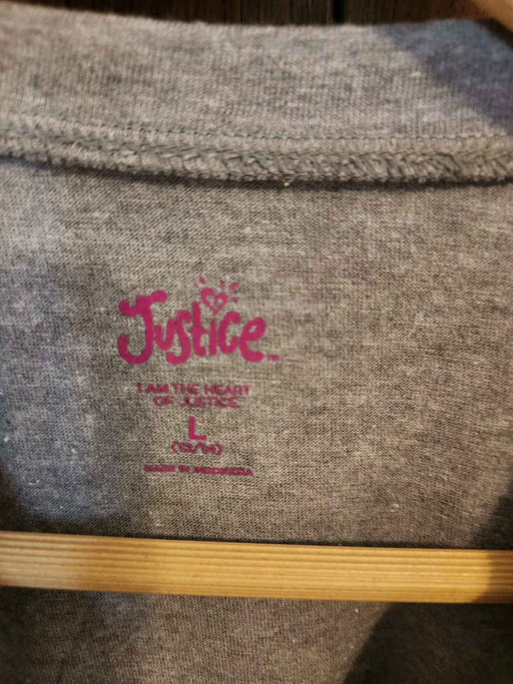 Justice Gray Long Sleeve Tee with Rainbow Graphic and Stripe